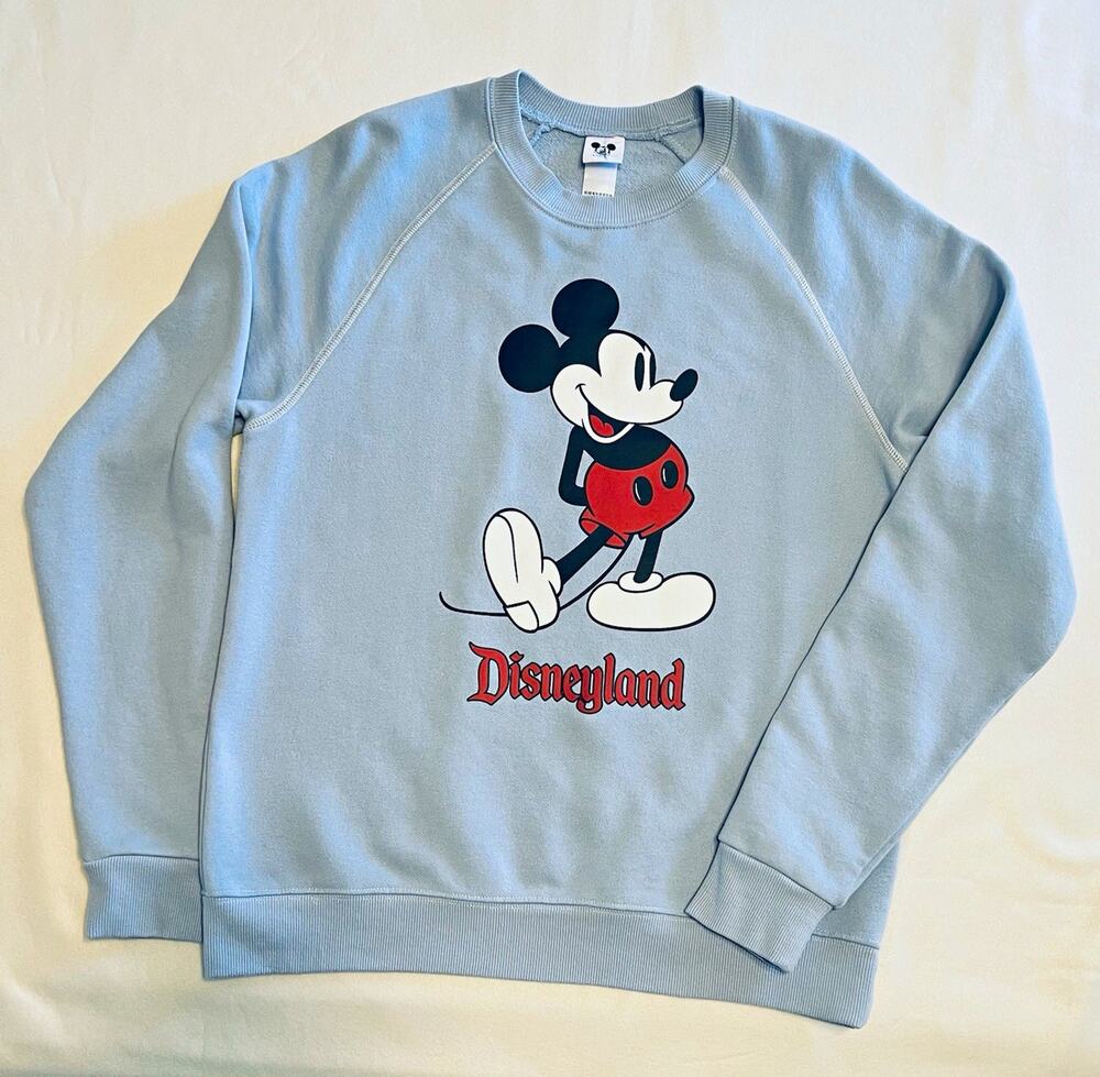 Disneyland Vintage Mickey Mouse Light Blue Pullover Sweatshirt Size M